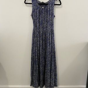 ZARA Blue and White Floral Dress Maxi Size M